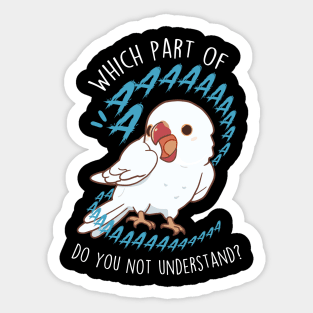 White Indian Ringneck Parrot Aaaa Sticker